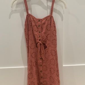 Hollister Smocked Tie Front Summer Mini Dress